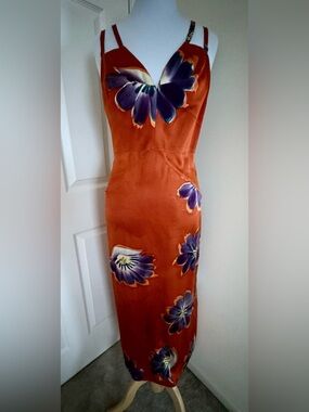 MICHEL KLINE DRESSY DRESS MULTICOLOR CAVALLI STYLE Size FR40/6-8US